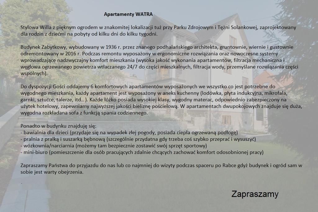 Apartamenty Watra Rabka Kültér fotó